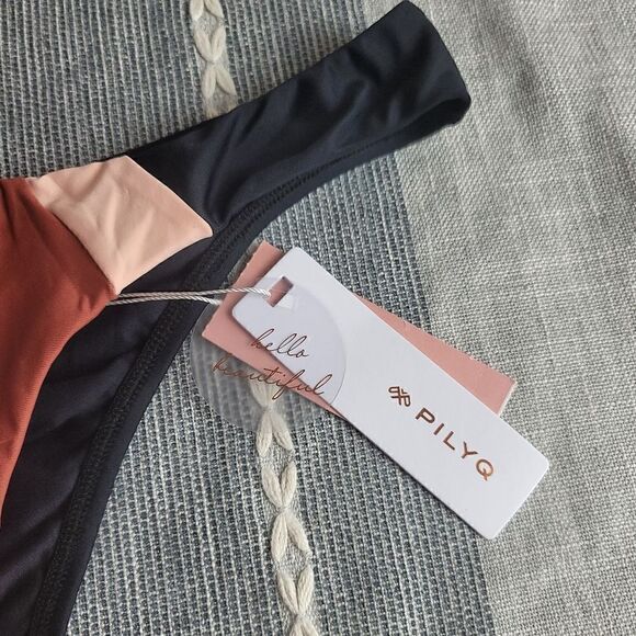 NWT- PILYQ Henna Colorblock 'Teeny' Bikini Bottoms - Picture 3 of 9